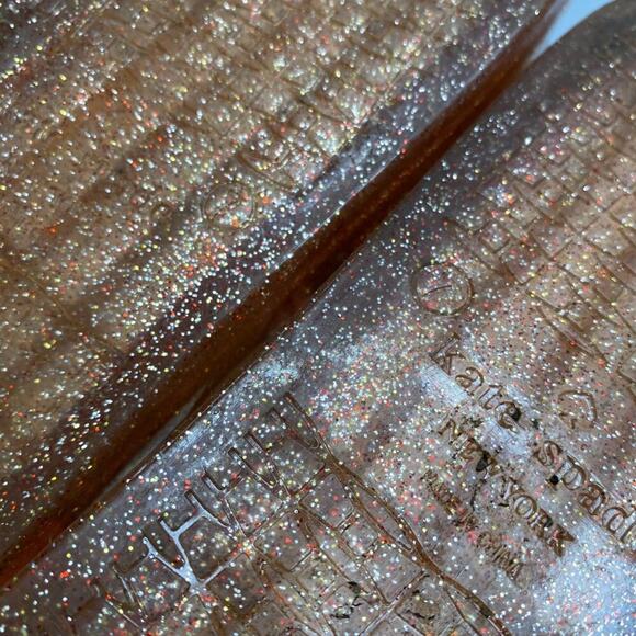 Kate Spade NY W7  Splash Glitter Jelly Slides Pink Sparkly Flower Sandals, - Picture 6 of 6